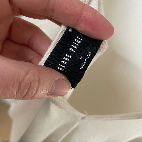 Blank Page White Draped Front Kimono Short Sleeve Cardigan Sweater Womens L - Picture 6 of 8